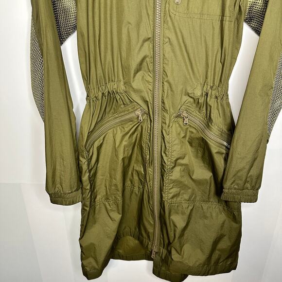 Victorinox Army Green Long High Low Mesh Lightweight Jacket Small - Picture 3 of 7